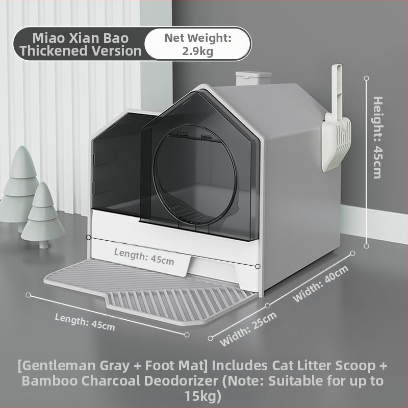 Toaletná misa pre mačky, uzavretá, štvorcová, PVC, Hao Mark