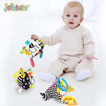 Jollybaby Geometriai textil akasztós játék autóhoz és bölcsőhöz, 0–3 éveseknek — anyag: textil, vizuális stimuláció, kéz-szem koordináció