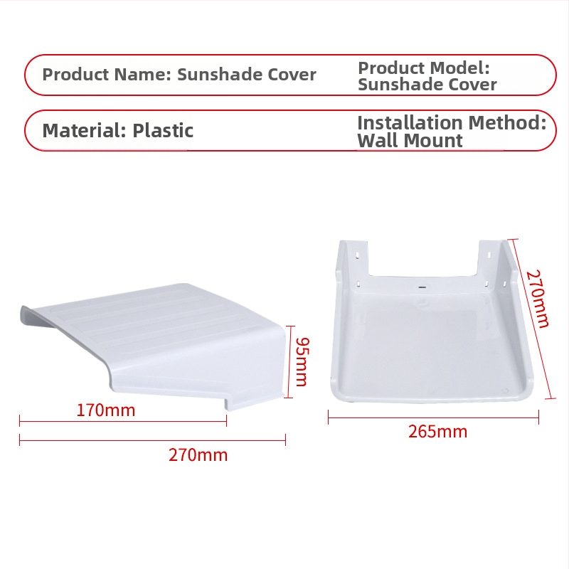 Kvadrātiska aizsargkaste novērošanas kamerai — plastmasas, sienas uzstādīšana