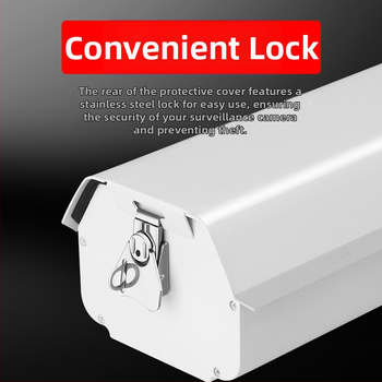 Ārējai novērošanas kamerai aizsargkorpuss, Gun tips, plastmasas korpuss; kabelis līdz 2 cm diametram; darba temperatūra -30°C līdz 60°C; skrūvju stiprinājums; logs 60×60 mm.