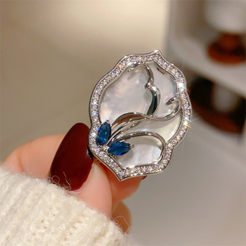 Gallértű orchidea, réz, koreai stílus, uniszex, virágmintás, gyémánt bevonat