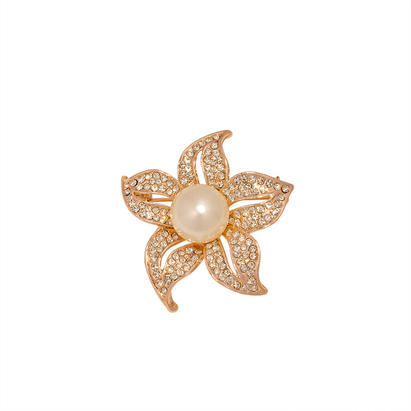 Brošňa s kvietkom z liatiny — elektroplátovaný povrch, kvietkový štýl, dekorácia a darček