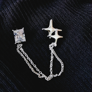 Brošňa z zliatiny, ženský štýl, geometrický dizajn, diamantové prevedenie, ozdobný doplnok