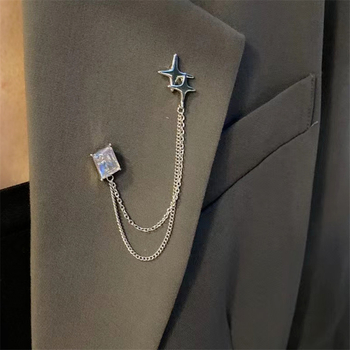 Brošňa z zliatiny, ženský štýl, geometrický dizajn, diamantové prevedenie, ozdobný doplnok