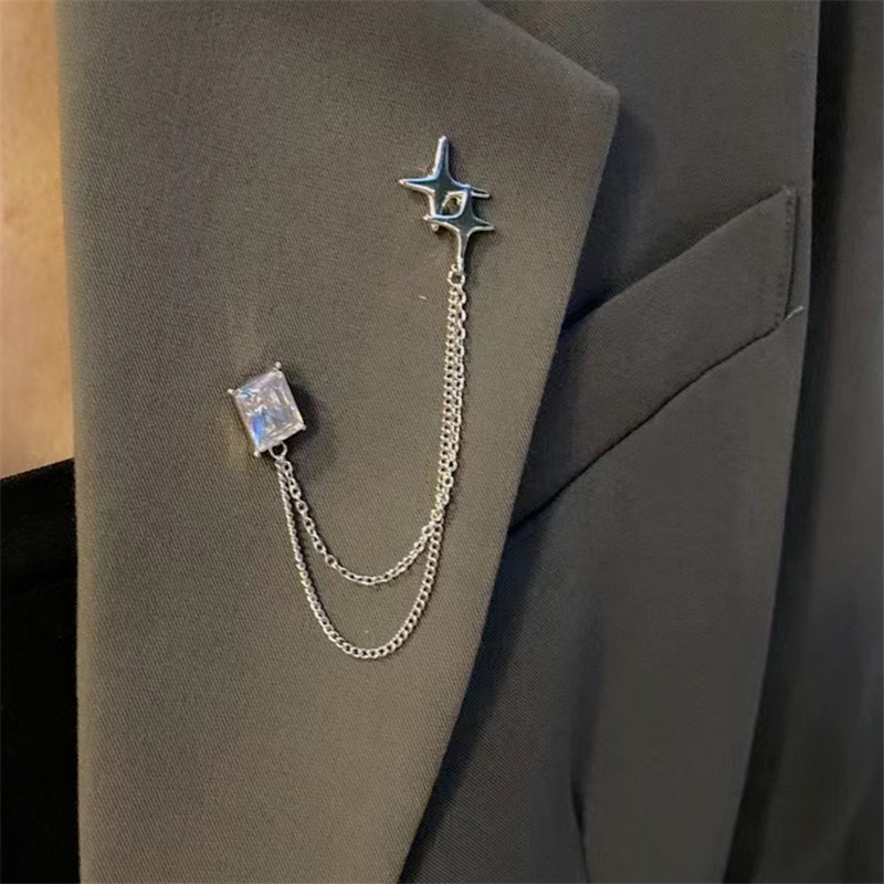 Brošňa z zliatiny, ženský štýl, geometrický dizajn, diamantové prevedenie, ozdobný doplnok