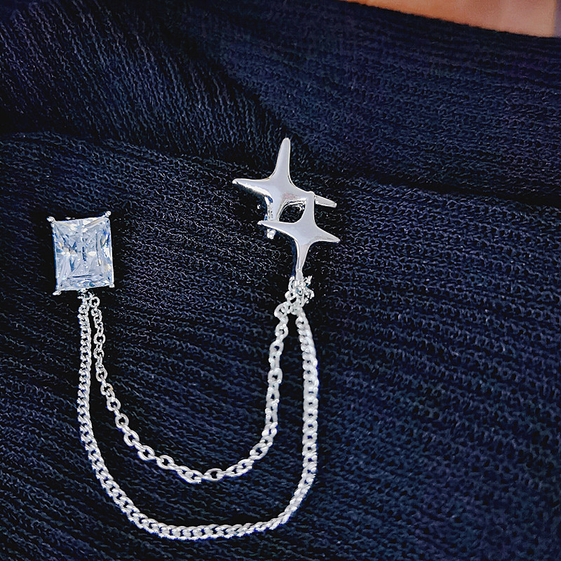 Brošňa z zliatiny, ženský štýl, geometrický dizajn, diamantové prevedenie, ozdobný doplnok