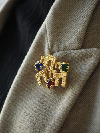 Meďová brošňa, dvojité využitie, jednoduchý štýl, vhodná pre obleky, Zimná kolekcia 2022