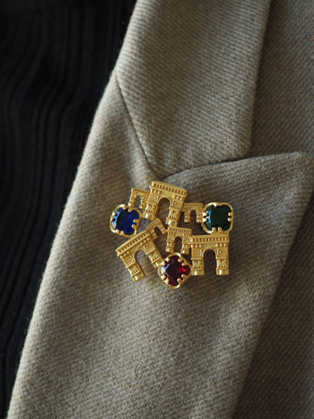 Meďová brošňa, dvojité využitie, jednoduchý štýl, vhodná pre obleky, Zimná kolekcia 2022