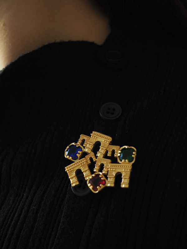 Meďová brošňa, dvojité využitie, jednoduchý štýl, vhodná pre obleky, Zimná kolekcia 2022