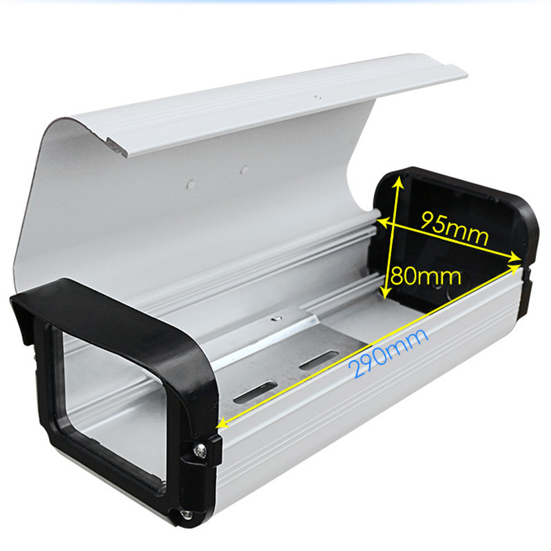 Video novērošanas kameru korpuss, alumīnija sakausējums, kvadrātiska forma, sānu atvērums, aizsardzības piederumi (Produkta kods: Axt-hz12b-1)