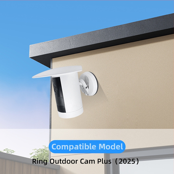 Apaļš plastmasas saules aizsargkapaks kamerai Ring Outdoor Cam Plus (2025) ar aizsargu un bumbveidīgu aizsargu