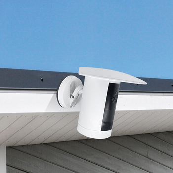 Apaļš plastmasas saules aizsargkapaks kamerai Ring Outdoor Cam Plus (2025) ar aizsargu un bumbveidīgu aizsargu