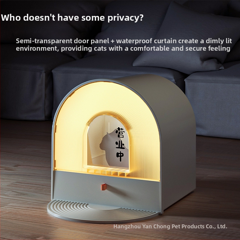 Úplne uzavretá mačacia toaleta s šuplíkom – PP materiál, značka Fluid Animals, pre mačky, kontrola zápachu