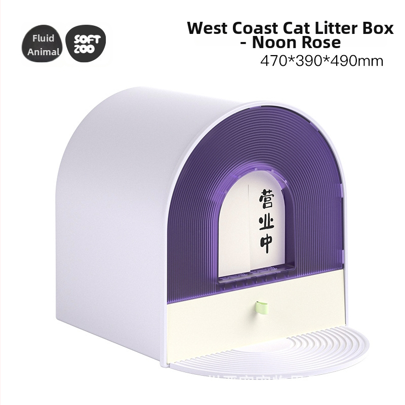 Úplne uzavretá mačacia toaleta s šuplíkom – PP materiál, značka Fluid Animals, pre mačky, kontrola zápachu
