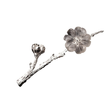 Broš s kristalom i srebrom, ženski etnički stil, cvjetni dizajn, Crystal plum blossom serija