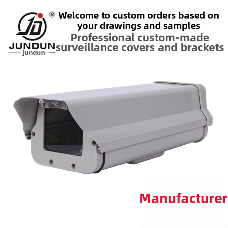 Hemisfēriska kameras korpuss no alumīnija sakausējuma, ārējā ūdensizturīga aizsardzība kamerai, modelis JD-610; kabelis Ø16 mm; loga atvere 65×75 mm