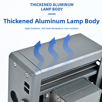 Prožektoriaus korpusas, 2x2 dviejų eilių LED modulis, aliuminio lydinys + temperuotas stiklas, paviršius: purškiamas dažymas, lauko naudojimui atsparus vandeniui, model WD-100X47MM-Double Row 4D