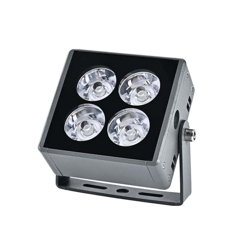 Prožektoriaus korpusas, 2x2 dviejų eilių LED modulis, aliuminio lydinys + temperuotas stiklas, paviršius: purškiamas dažymas, lauko naudojimui atsparus vandeniui, model WD-100X47MM-Double Row 4D