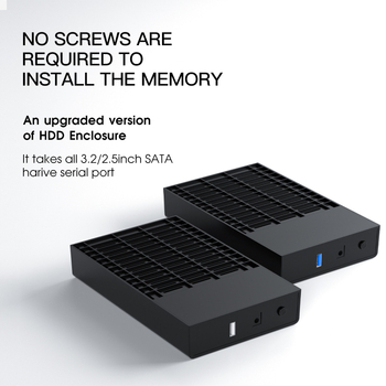 Carcasă externă HDD SATA cu USB 2.0, montaj fără unelte, carcasă ABS, suportă până la 6 TB.