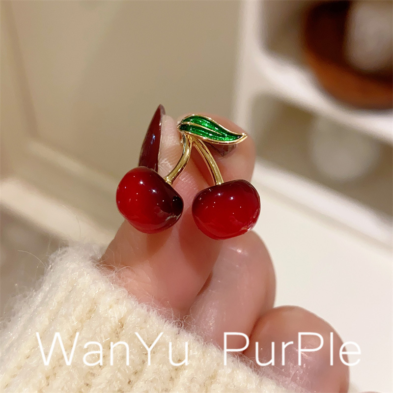 Réz gallértű gyümölcs motívummal, francia stílusú uniszex dizájn, kövek beépítve