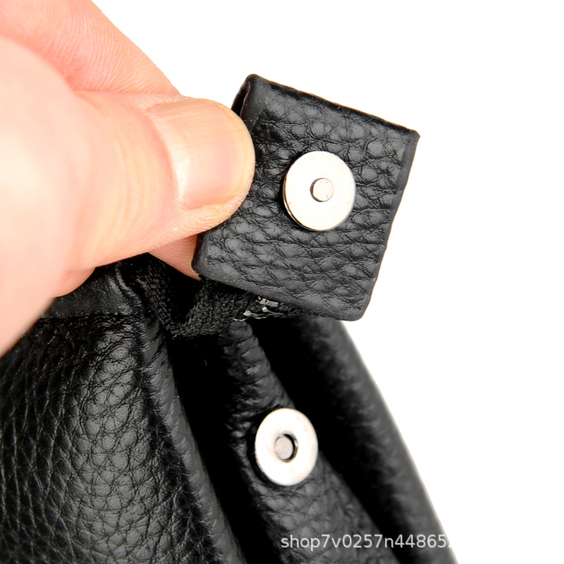 Clutch din piele pentru bărbați, piele naturală, formă orizontală dreptunghiulară, închidere cu fermoar, impermeabil, compartimente interne pentru bancnote, pașaport și carduri