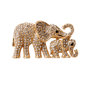 Brošna slon v tvare zvieraťa – dámsky elegantný štýl, zinková zliatina, diamantové brúsenie, zimné vydanie 2025
