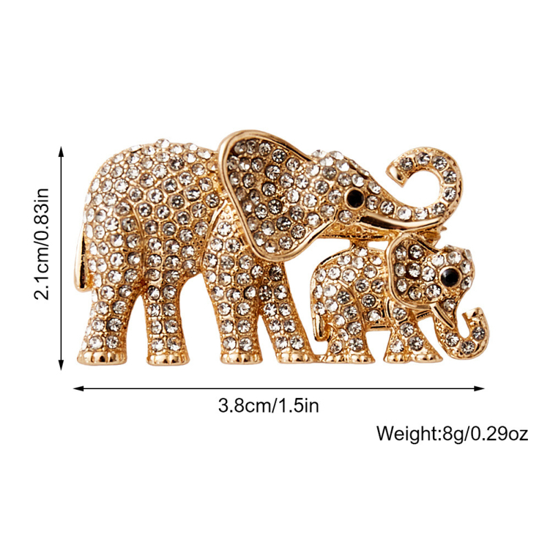 Brošna slon v tvare zvieraťa – dámsky elegantný štýl, zinková zliatina, diamantové brúsenie, zimné vydanie 2025