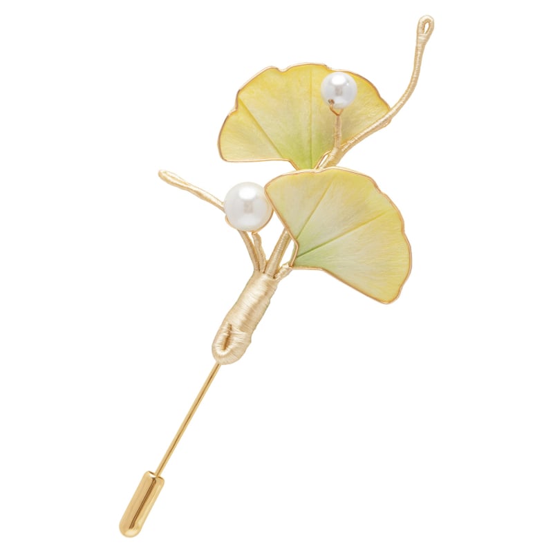 Brooch virág alakú, kínai és ókori stílusú, vegyes anyagokból, kézzel készített.