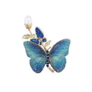 Meďová brošňa s motívom motýľa pre ženy, dekoratívna, elektroplatovaná