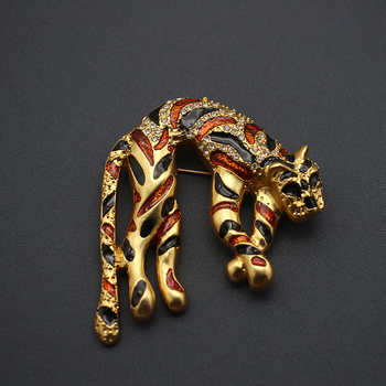 Meďový broš s motívom zvieraťa, elektroplátovaný, starožitný štýl