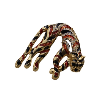 Meďový broš s motívom zvieraťa, elektroplátovaný, starožitný štýl
