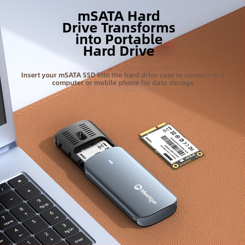 MSATA SSD púzdro GM05, USB-C rozhranie, hliníková zliatina, podpora až 2TB, prenosová rýchlosť 5Gbps