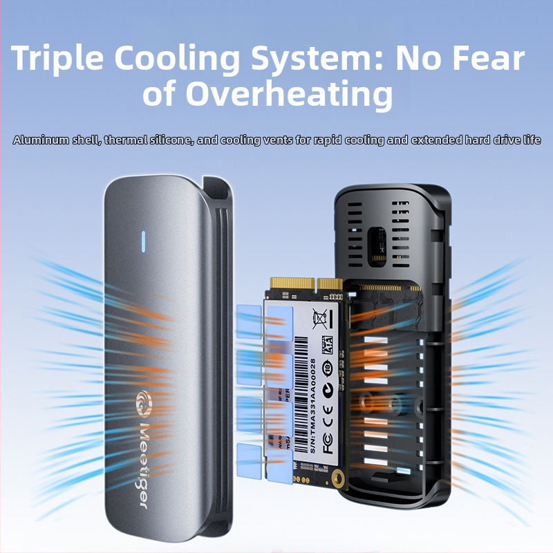 MSATA SSD púzdro GM05, USB-C rozhranie, hliníková zliatina, podpora až 2TB, prenosová rýchlosť 5Gbps