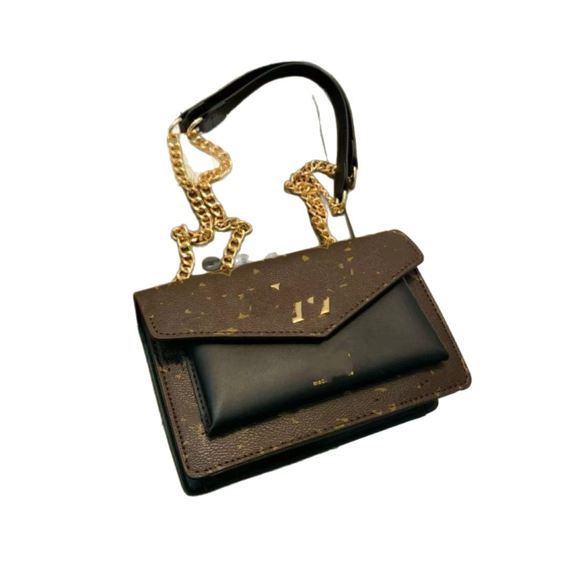 Női mini táska lánccal és széles vállpánttal — retro stílusú crossbody PU bőrből