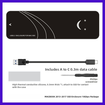 SSD kryt MacBook Air/Pro (2013–2017), USB 3.2 Gen2 Type-A, až 3 TB, model Enc2mac-j31, materiál PCB