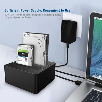 Alpha S3 dvostruka SATA HDD dok za 2,5/3,5 inča, USB 3.0, offline kloniranje, ukupno do 20 TB