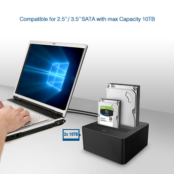 Alpha S3 dvostruka SATA HDD dok za 2,5/3,5 inča, USB 3.0, offline kloniranje, ukupno do 20 TB