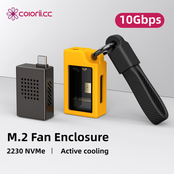 M.2 NVMe външен корпус за SSD с вентилатор, цинкова сплав, 10 Gbps, прозрачен горен капак