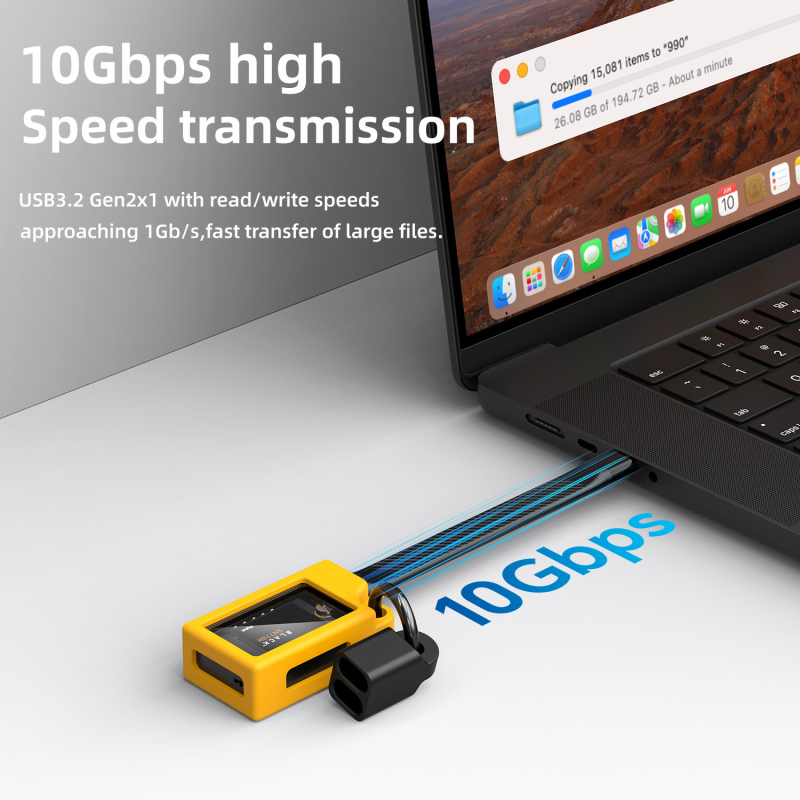 M.2 NVMe външен корпус за SSD с вентилатор, цинкова сплав, 10 Gbps, прозрачен горен капак