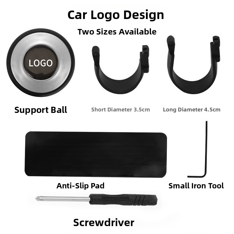 CHONGTENG universālā stūres rata atbalsta bumba, ABS silikona gēla materiāls, 34 g, drukāts logotips