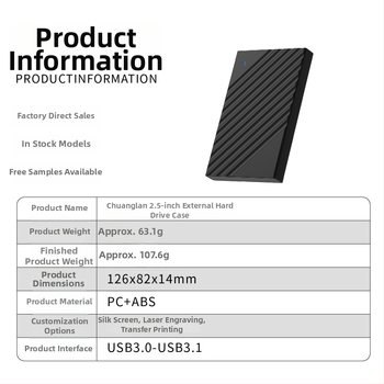 Prenosná externá SATA schránka na pevný disk, USB 3.0, model C200, značka Create blue, ABS+PC materiál, podpora kapacity 256GB–6TB, rýchlosť prenosu 5Gbps, 1-ročná záruka