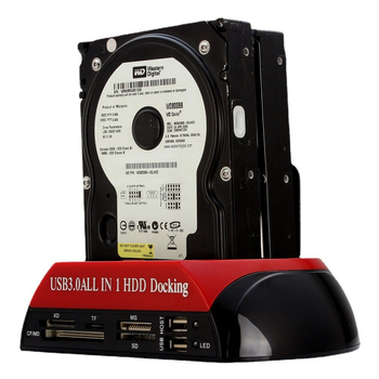 Brzi USB 3.0 docking station za IDE/SATA tvrdi disk od 2,5/3,5 inča s čitačem kartica