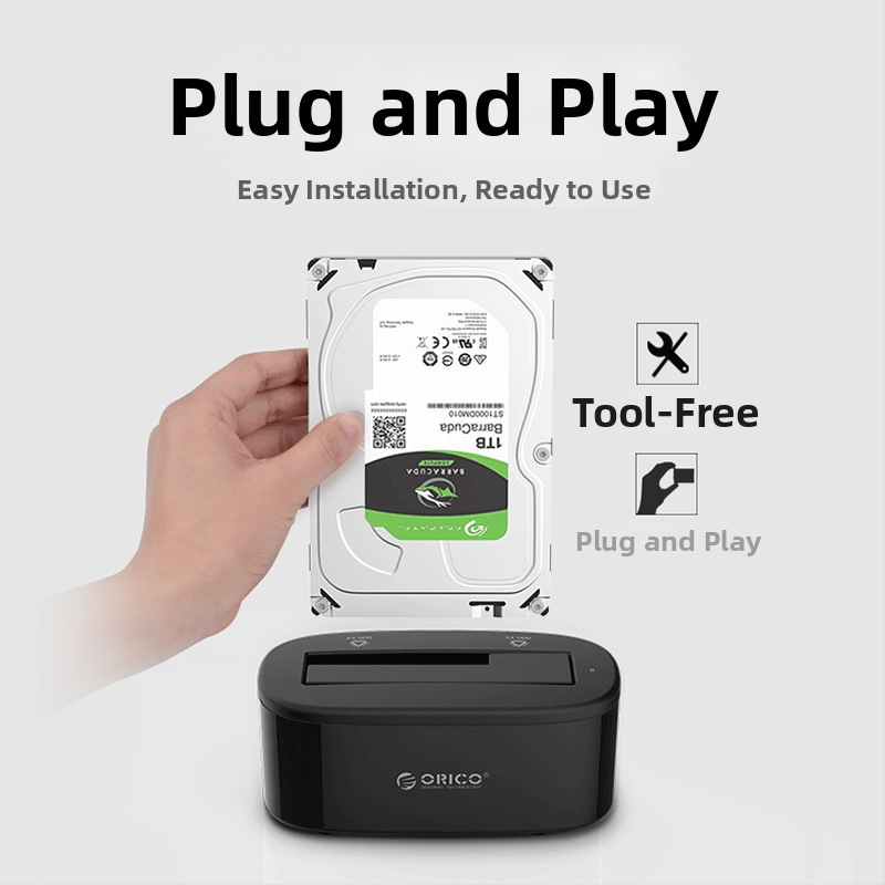 Orico 6218US3 Externý box pre pevný disk USB 3.0 pre 2.5/3.5 palcov, ABS plast, až do 10 TB