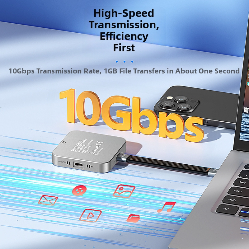 Lan Shuo M3nf NVMe 2242 SSD púzdro, hliníkové telo, Type-C rozhranie, 10 Gbps, podpora až 2 TB