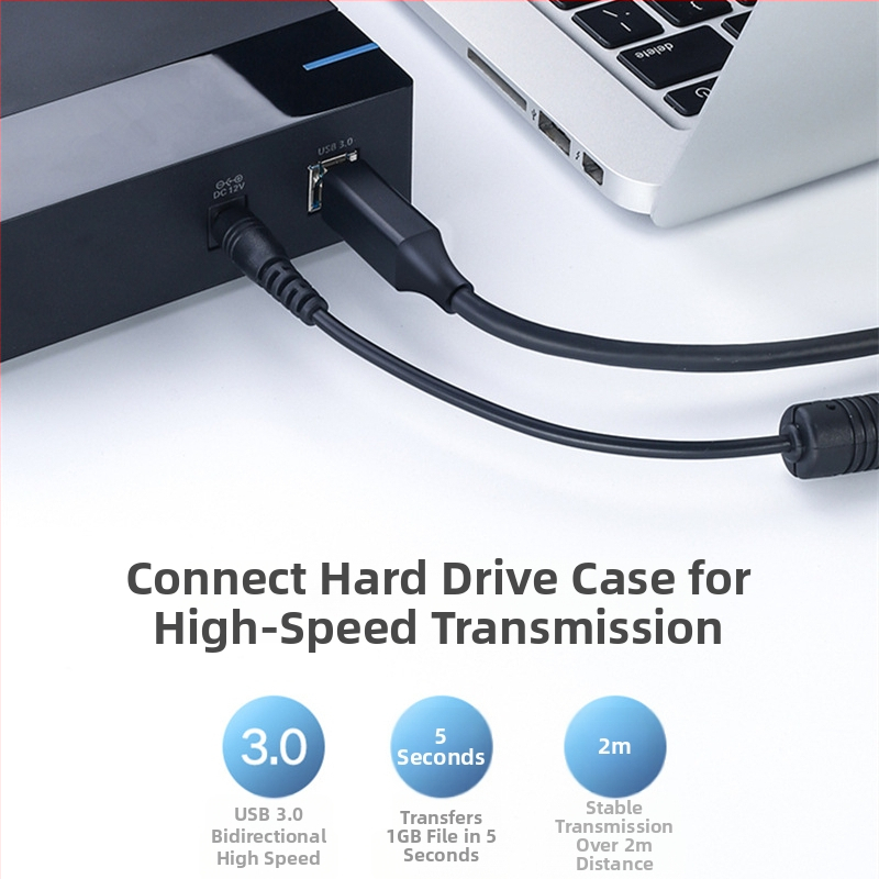 USB 3.0 kábel pre tlačovú líniu, jadro z cínovanej meďe, dĺžka 1,8 m, USB rozhranie, vhodný pre počítače, tlačiarne, kopírovacie stroje, prenosné pevné disky, Blu-ray prehrávače a digitálne fotoaparáty