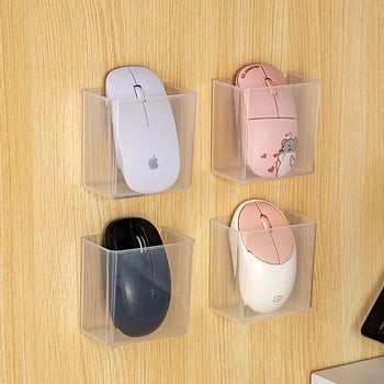 Sieninis pelės ir klaviatūros laikiklis — be gręžimo montavimas, PP medžiaga, stačiakampio formos modelis