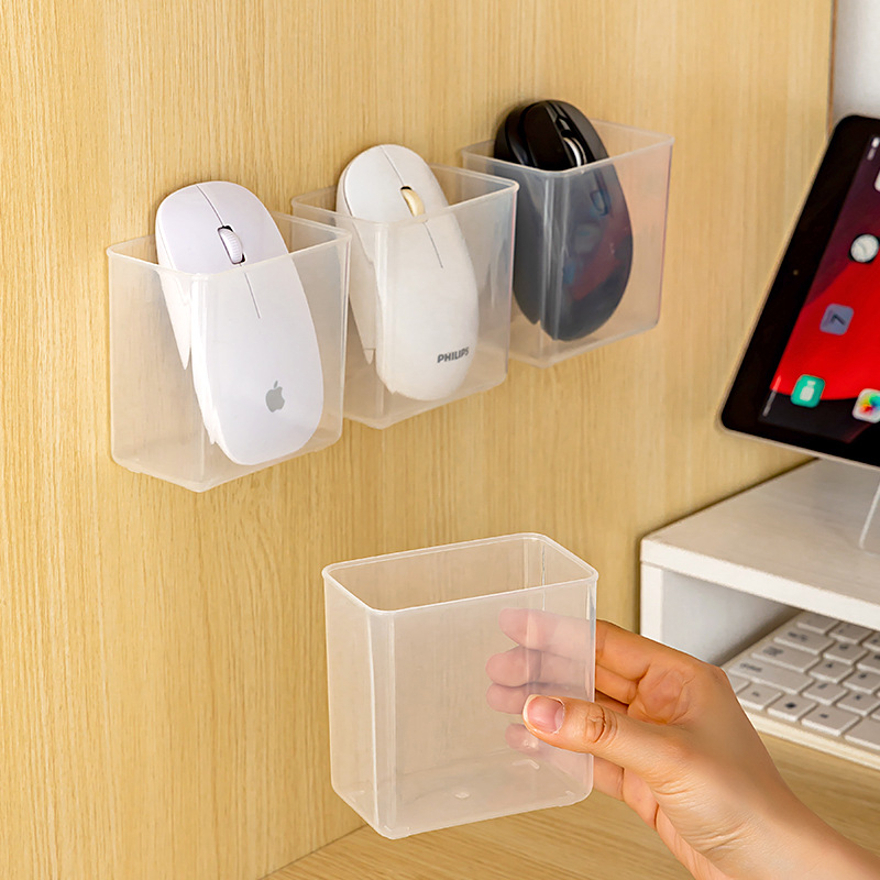 Sieninis pelės ir klaviatūros laikiklis — be gręžimo montavimas, PP medžiaga, stačiakampio formos modelis