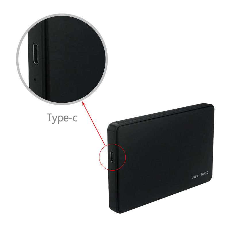 Vanjska kutija za 2,5-inčni SATA disk s USB 3.1 Type-C, dizajn bez vijaka, ABS+PC, podrška do 3 TB