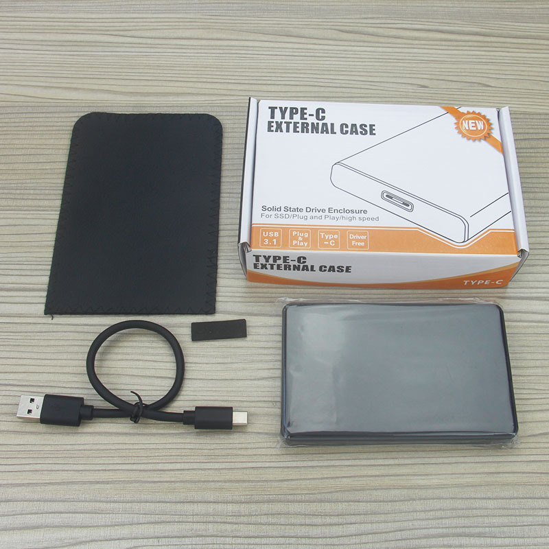 Vanjska kutija za 2,5-inčni SATA disk s USB 3.1 Type-C, dizajn bez vijaka, ABS+PC, podrška do 3 TB