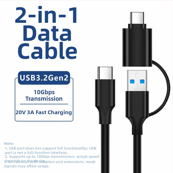 Type-C na USB 3.2 kabel za podatke 2-u-1, 10Gbps prijenos, PD60W brzo punjenje, 0.3m